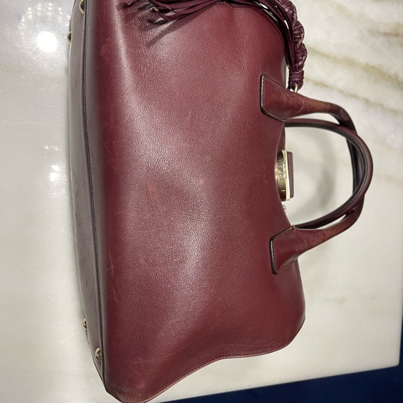 Salvatore Ferragamo Ferragamo Red Gancini Leather Satchel Dark red - Picture 5 of 17